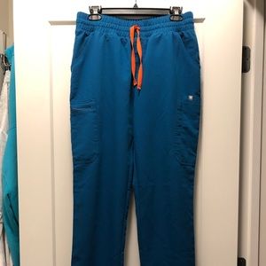 Figs Alps Blue High Waisted Yola Scrub Pants